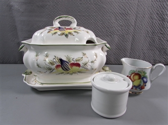 SOUP TUREEN, CREAMER & COVERED DISH