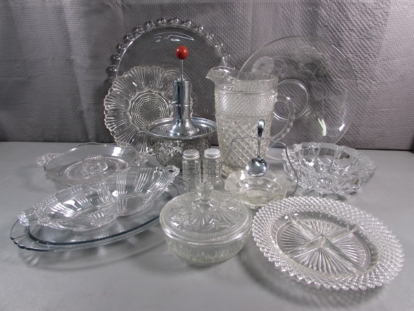 LARGE COLLECTION OF PRESSED GLASS