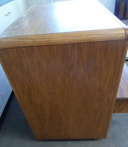 ENCORE OAK TWO DRAWER FILE CABINET  & PRINTER DESK