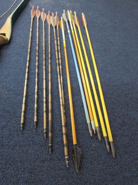 CUSTOM MADE MAPLE RECURVE BOW WITH ARROWS