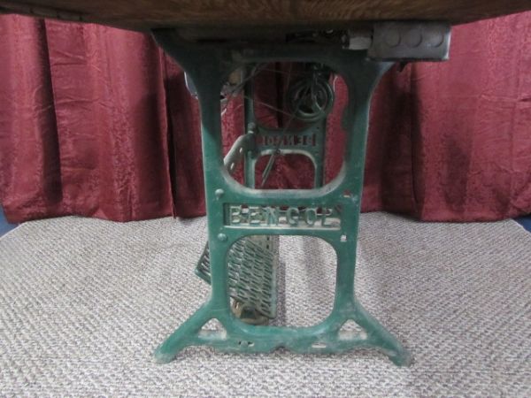 VINTAGE SINGER LEATHER SEWING MACHINE