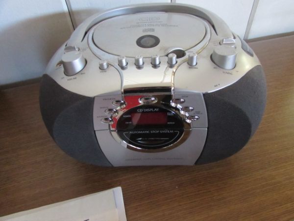 MITSUBISHI VHS PLAYER, WITH MOVIES, PORTABLE RADIO/CD PLAYER