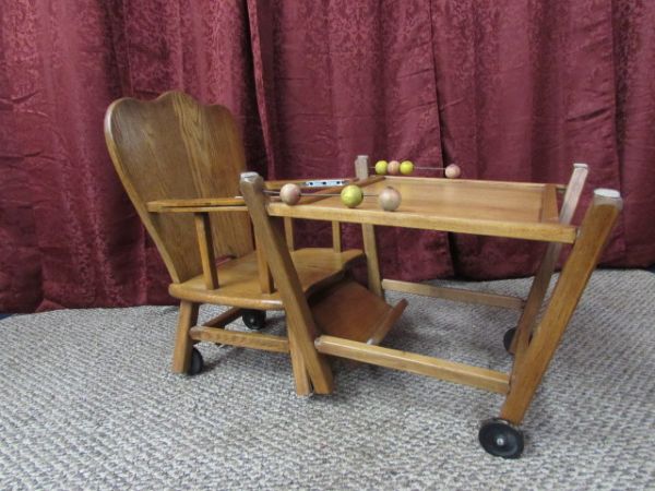 VINTAGE WOODEN BABY HIGH CHAIR