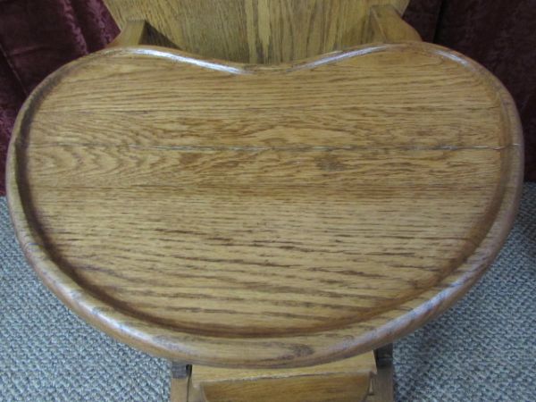 VINTAGE WOODEN BABY HIGH CHAIR