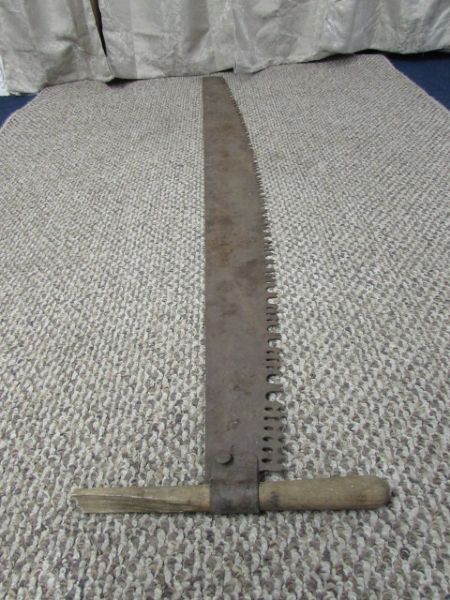 ANTIQUE TWO MAN CROSSCUT SAW