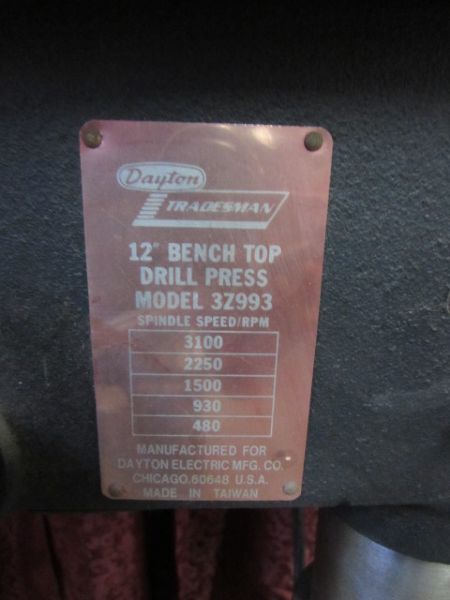 HEAVY DUTY BENCH TOP DRILL PRESS 