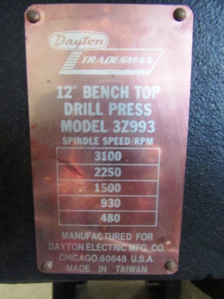HEAVY DUTY BENCH TOP DRILL PRESS 