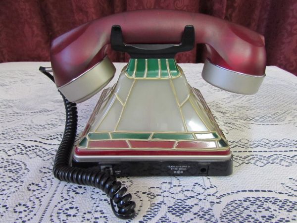 UNUSED VINTAGE,STAINED GLASS LOOK COCA COLA PHONE 