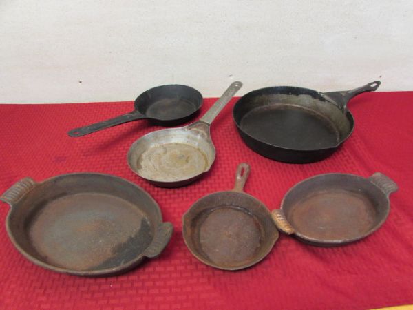 CAST IRON CASSEROLE PANS CAST IRON SKILLET & STEEL COLD HANDLE PANS
