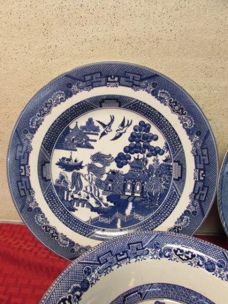 FLOW BLUE WILLOW WARE