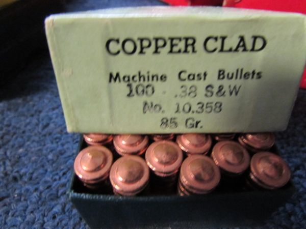 25 - 38 cal BULLETS AND CAPS FOR RELOADING