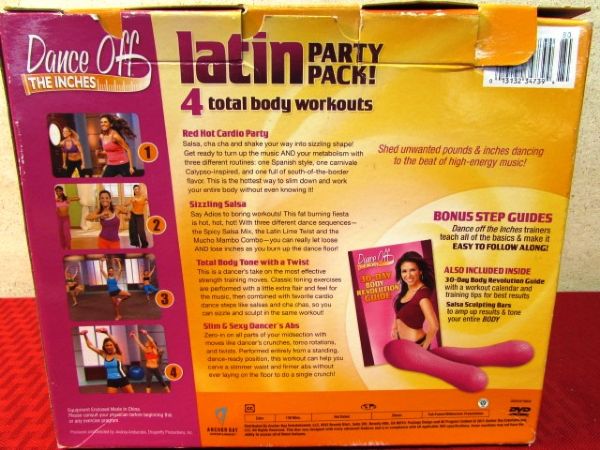 TWO PORTABLE STEREOS, ORDER HERE SIGN & LATIN DANCE OFF THE INCHE PARTY PACK