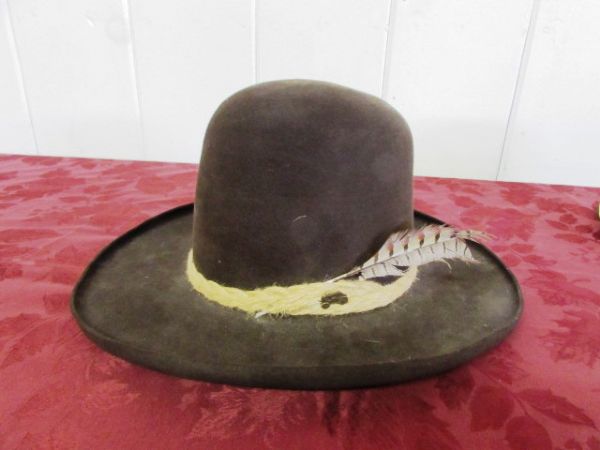 FLANNEL & STRAW COWBOY HAT - Perfect for Gold Rush Day