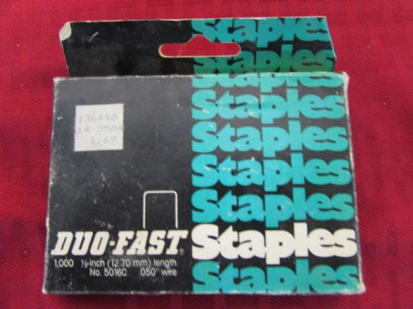DUO-FAST STAPLE GUN & STAPLES