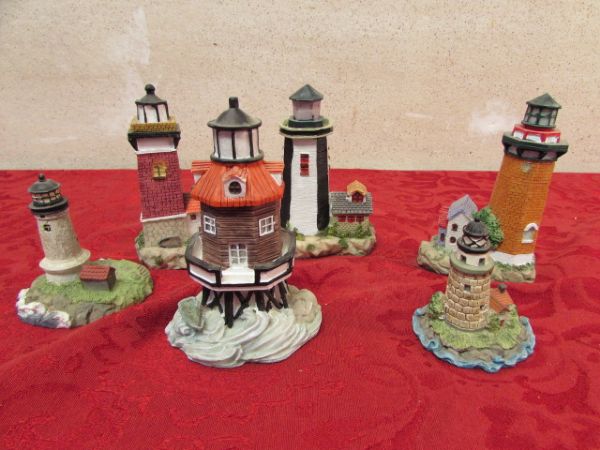SIX COLLECTIBLE LIGHTHOUSES