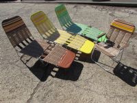 FOUR NEVER USED VINYL PATIO CHAIRS