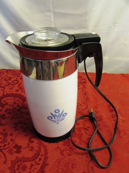 VINTAGE 10 CUP CORNING WARE PERCOLATOR