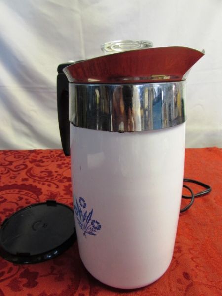 VINTAGE 10 CUP CORNING WARE PERCOLATOR