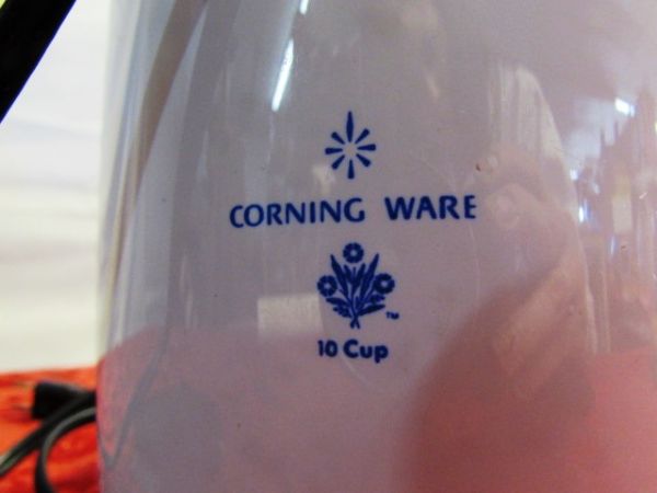 VINTAGE 10 CUP CORNING WARE PERCOLATOR