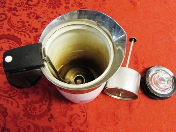 VINTAGE 10 CUP CORNING WARE PERCOLATOR