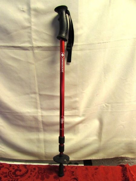 TAKE A HIKE!  SWISS GEAR HIKING STICK WITH COMPASS