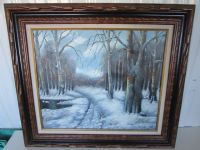 TRANQUIL PAINTING OF WINTER SCENE IN FABULOUS DIMENSIONAL FRAME 