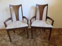 TWO ELEGANT WOOD MID CENTURY CAPTAINS CHAIRS