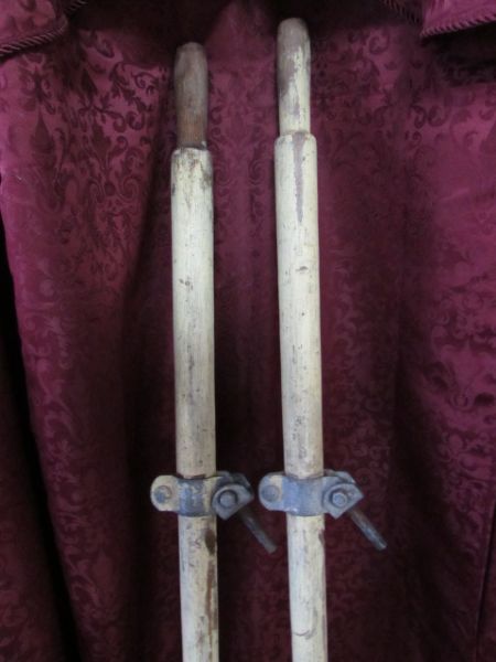 YELLOW WOODEN BOAT OARS