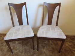 TWO MID CENTURY DINING TABLE CHAIRS