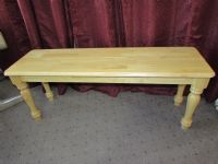 VERY NICE OAK  BENCH WITH TURNED LEGS