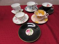 VINTAGE/ANTIQUE BONE CHINA TEACUPS & A SAUCER ALL MADE IN ENGLAND