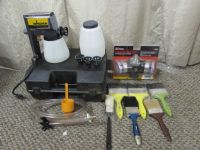 PAINTERS LOT WAGNER PRO DUTY POWER PAINTER INDUSTRIAL RESPIRATOR & PAINT BRUSHES