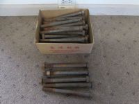 BOX OF 3/4" X 9.5" BOLTS AND NUTS