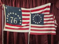 VINTAGE PIONEER SPIRIT OF 76 & BETSY ROSS AMERICAN FLAGS