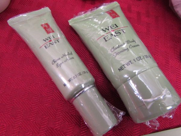 BRAND NEW WEI EAST BEAUTY PRODUCTS - CREAMS, CLEANSERS, MAKEUP MIRROR & MORE