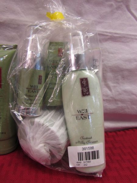 BRAND NEW WEI EAST BEAUTY PRODUCTS - CREAMS, CLEANSERS, MAKEUP MIRROR & MORE