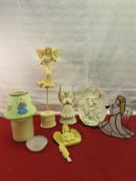 ANGELS!  STAINED GLASS NIGHT LIGHT, CANDLE, WALL PLAQUE & MORE