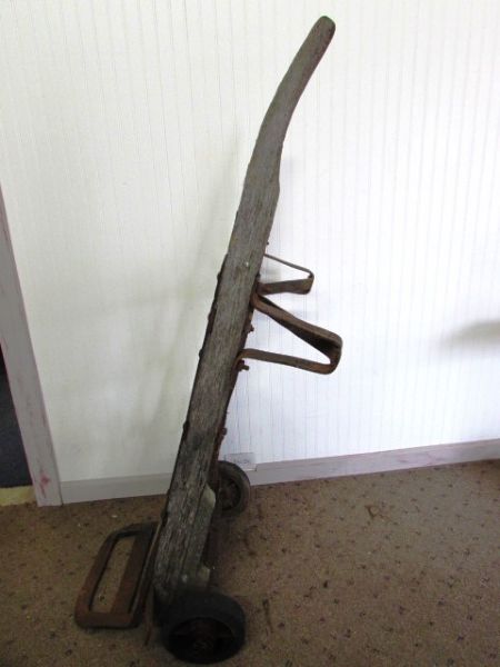ANTIQUE BARREL HAND TRUCK