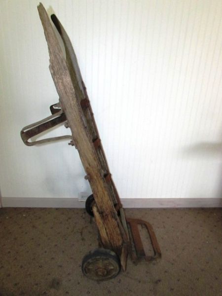 ANTIQUE BARREL HAND TRUCK