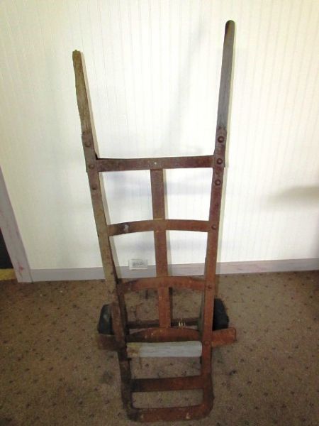 ANTIQUE BARREL HAND TRUCK