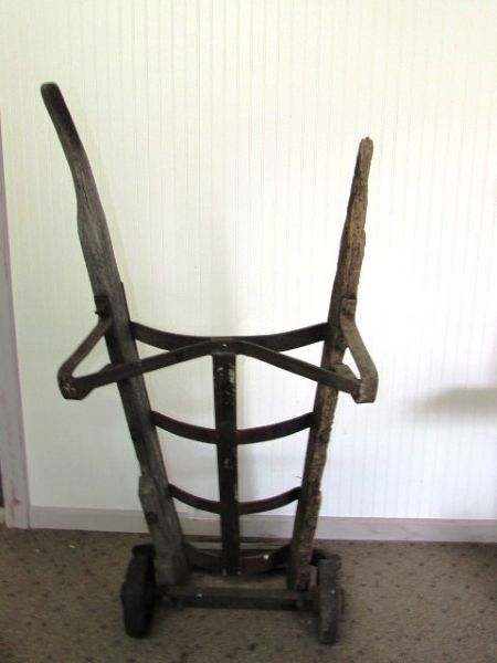 ANTIQUE BARREL HAND TRUCK