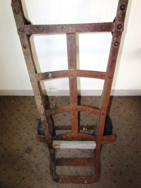ANTIQUE BARREL HAND TRUCK