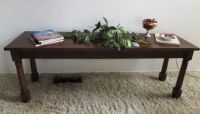 BEAUTIFUL SOLID WOOD SOFA TABLE WITH PARQUET TOP 