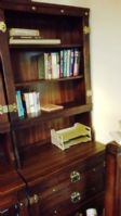 MATCHING THREE DRAWER CREDENZA & HUTCH WITH BOOKS!