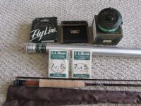 LL BEAN FLY FISHING SET WITH ROD, REEL, CARRYING CASES & MORE 