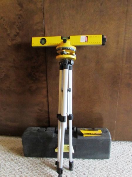 16  LASER LEVEL WITH ROTATING HEAD AND TRIPOD BASE