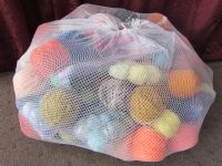 LARGE MESH BAG FULL OF YARN - TONS OF DIFFERENT COLORS