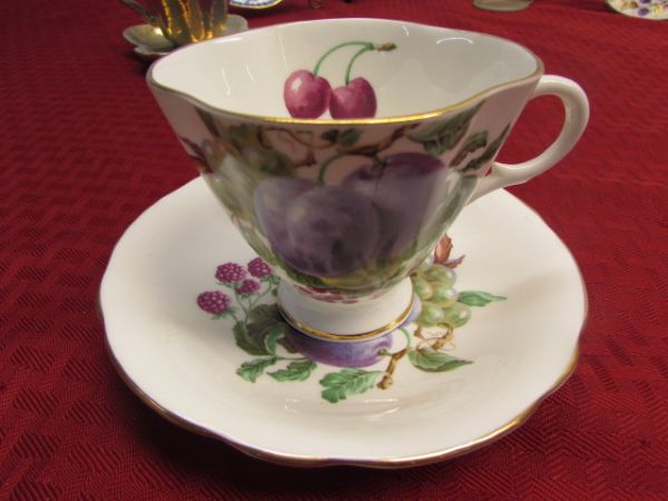 VINTAGE/ANTIQUE FINE BONE CHINA TEACUPS & SAUCERS & MORE.  MOST MADE IN ENGLAND