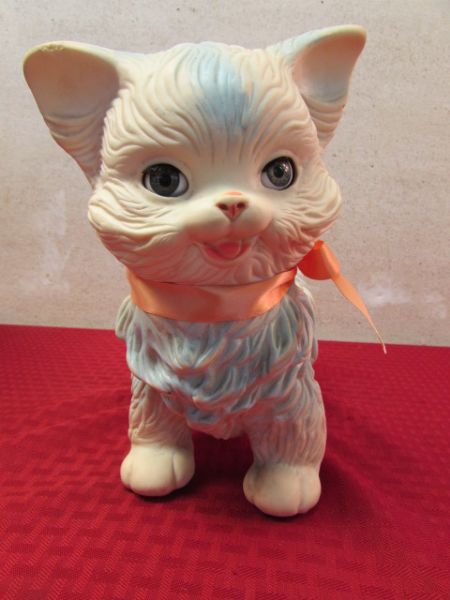 Lot Detail - VINTAGE EDWARD MOBLEY CO. RUBBER TOY CAT WITH SLEEP EYES