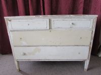 VINTAGE RUSTIC ALL WOOD FOUR DRAWER DRESSER - MIRROR AVAILABLE ON LOT 172